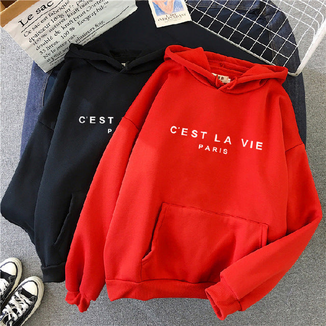 Women’s Letter Printed Streetwear Hoodie Sweatshirt
