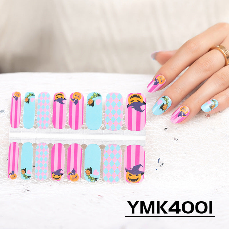 Halloween Skull and Maple Leaf Nail Stickers Collection