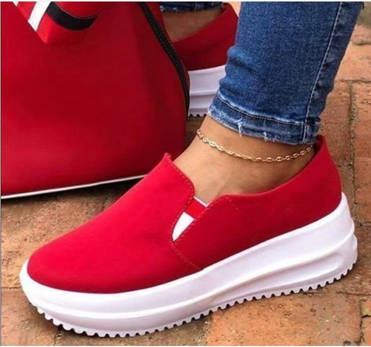 2023 Women's Low Top Wedge Slip-On Suede Shoes