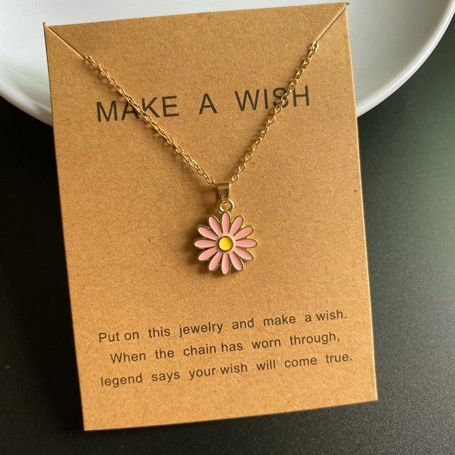 Korean Fashion Sunflower Necklace and Earring Set for Girls