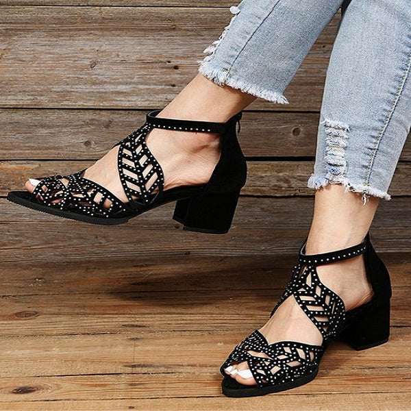 Fashionable Women’s Mesh High Heel Peep Toe Sandals