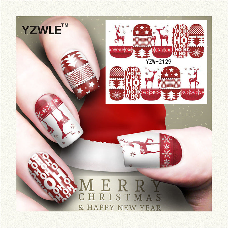 Nail Stickers Water Transfer for Winter Christmas Decor