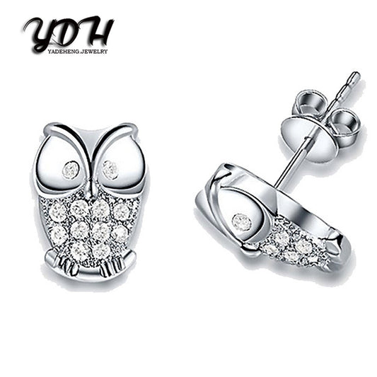 Owl Crystal Stud Earrings