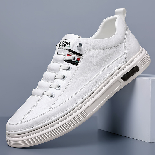 Men's Casual Leather Sneakers - Breathable Soft Sole