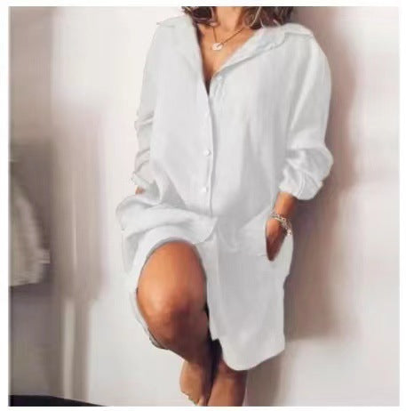 2023 Spring Women's Long Sleeve Shirt with Pockets