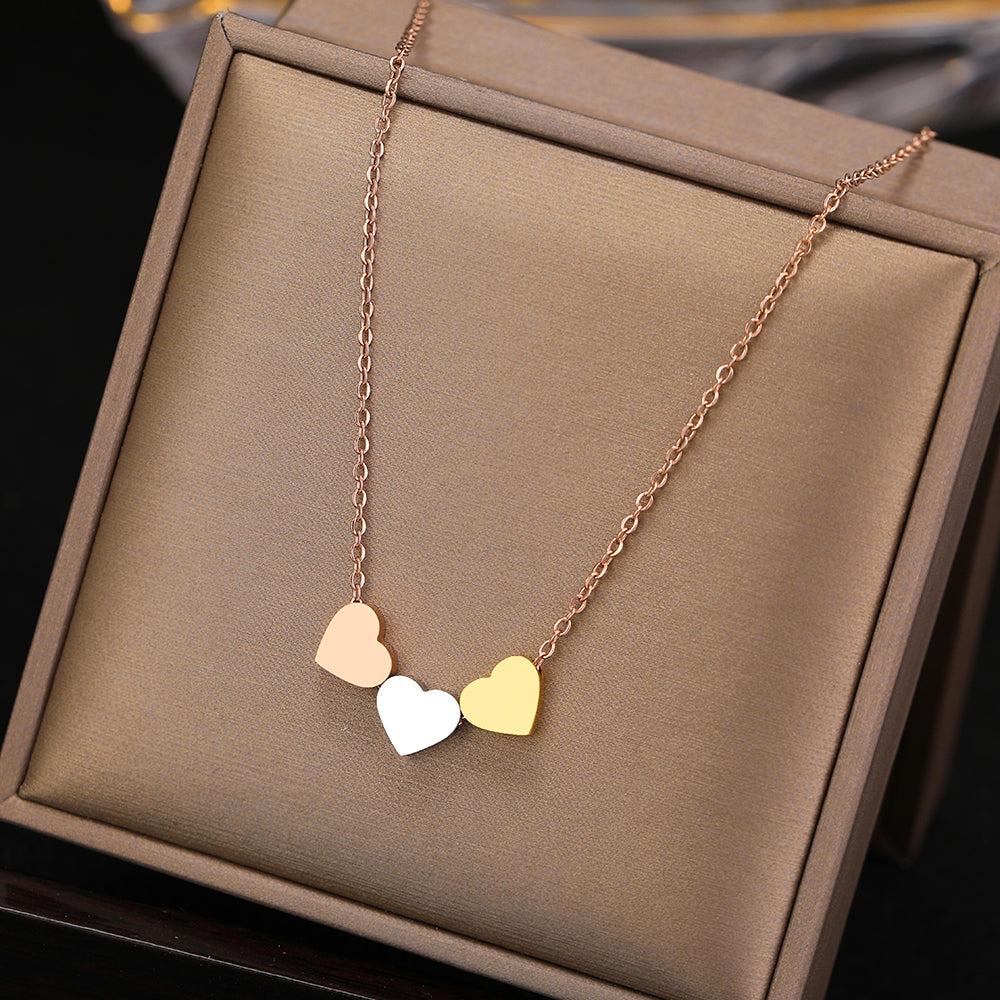 Stainless Steel Sweetheart Necklaces with Charms for Women