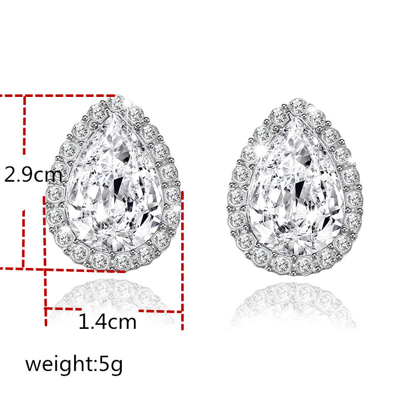 Crystal Water Drop Earrings - Fashion Korean Studs