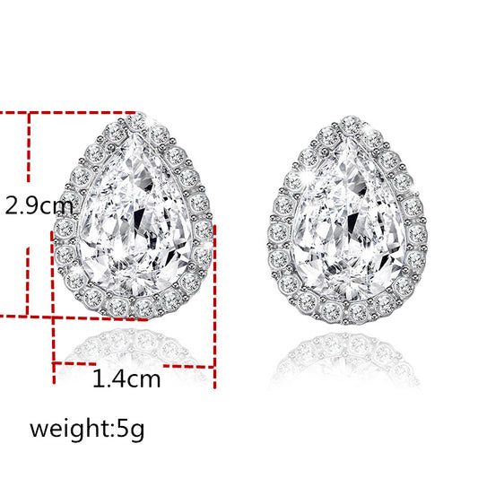 Crystal Water Drop Earrings - Fashion Korean Studs