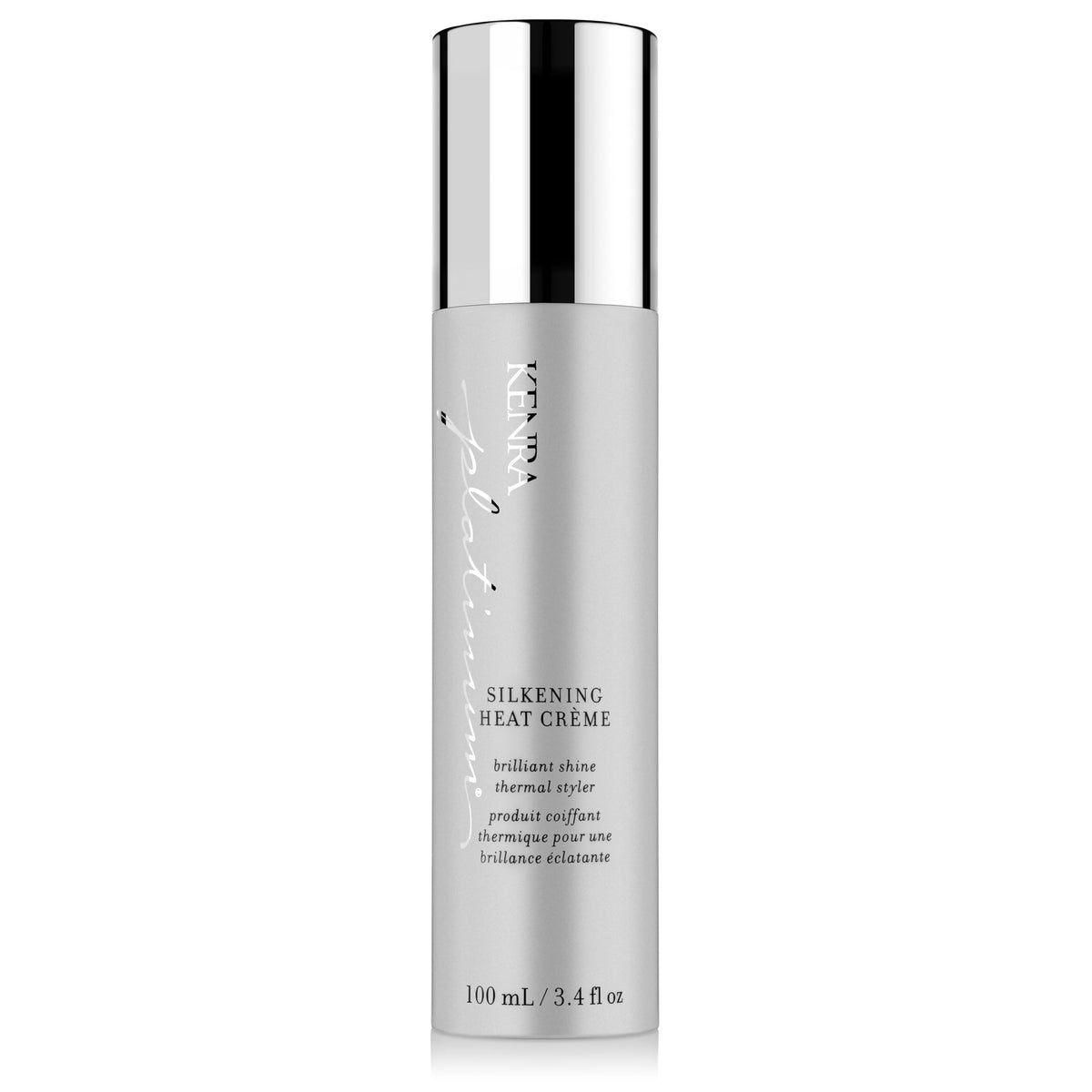 Kenra Platinum Silkening Heat Crème | Brilliant Shine Thermal Styler | Reduces Hot Tool Passes by 50% | Prevents Breakage & Improve Manageability | Heat Protectant | All Hair Types | 3.4 fl. Oz