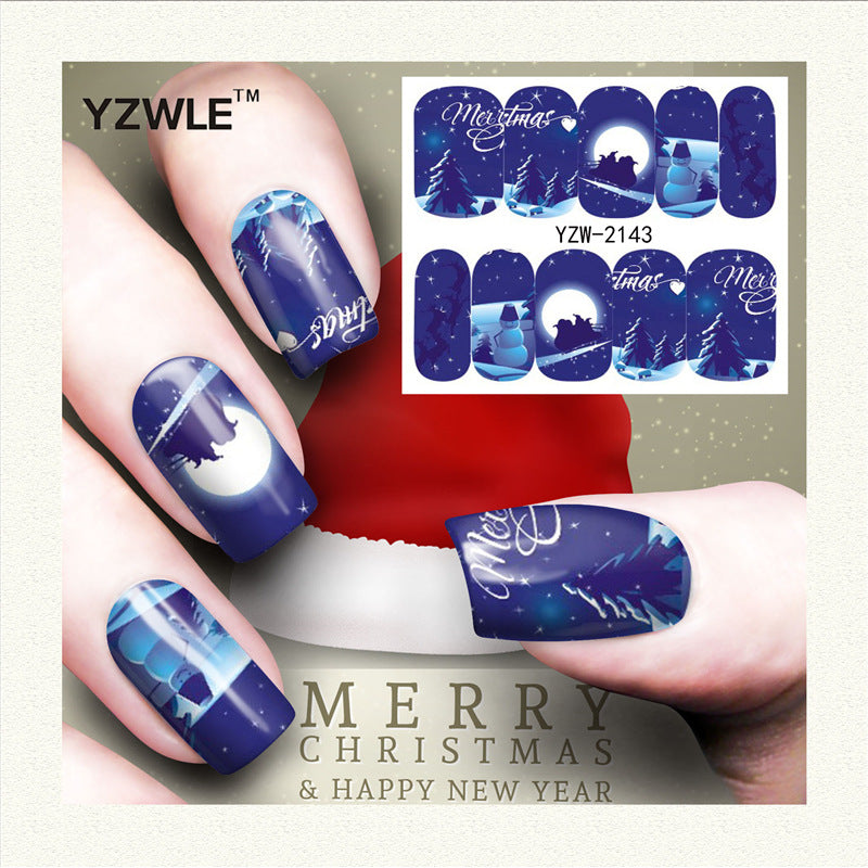 Nail Stickers Water Transfer for Winter Christmas Decor