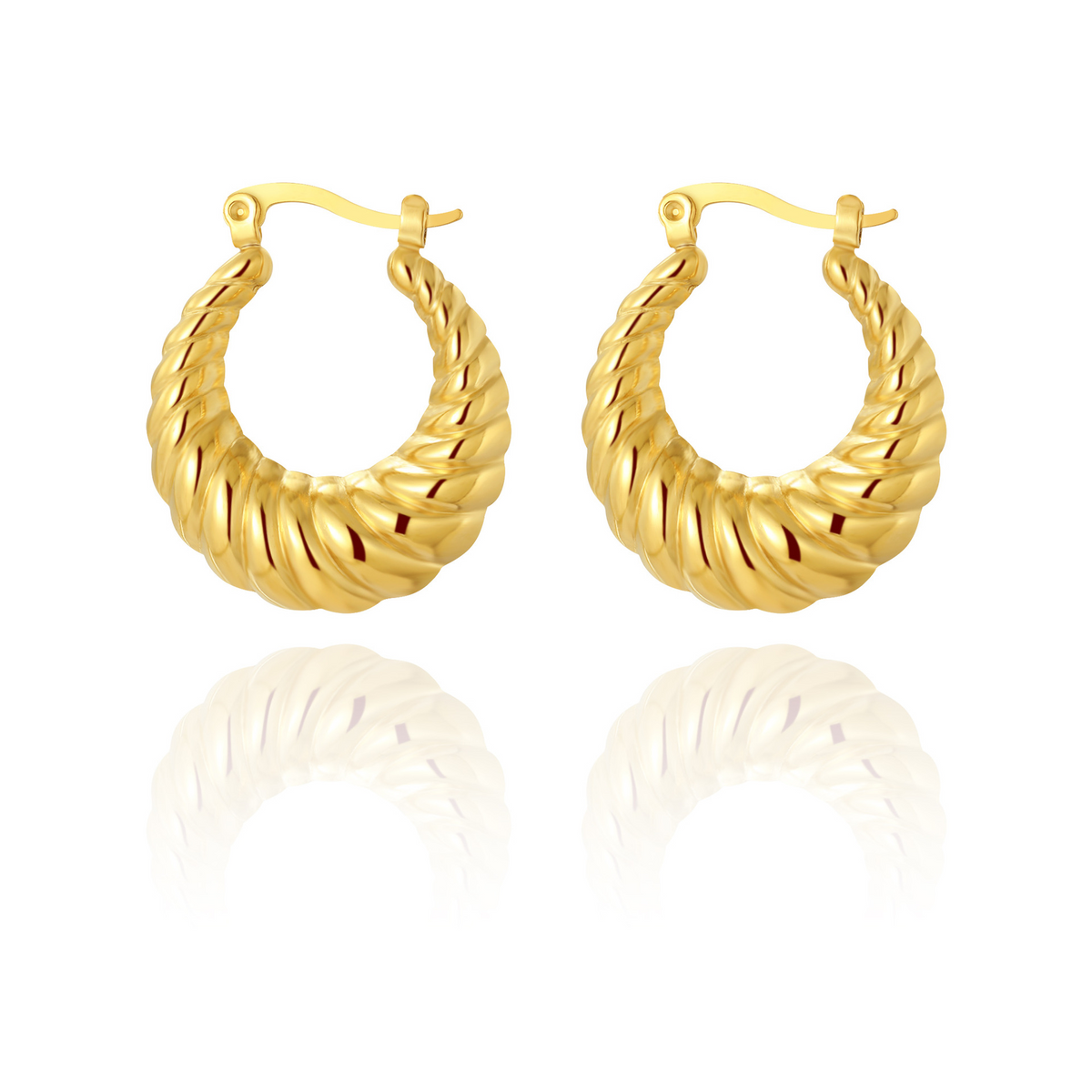 Gold-Plated Crescent Earrings