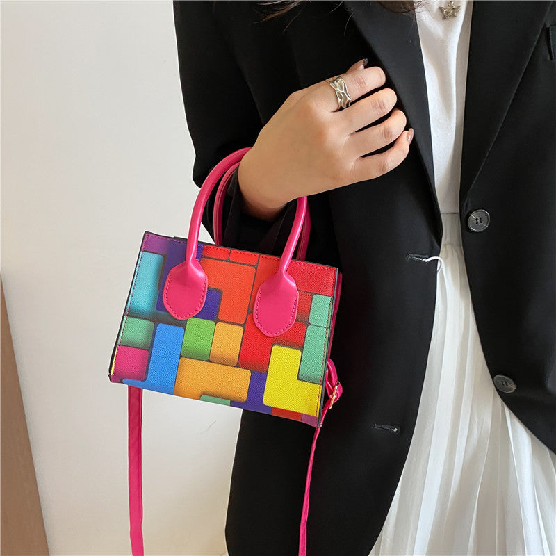 Trendy Color-Block Shoulder Crossbody Bag 2022