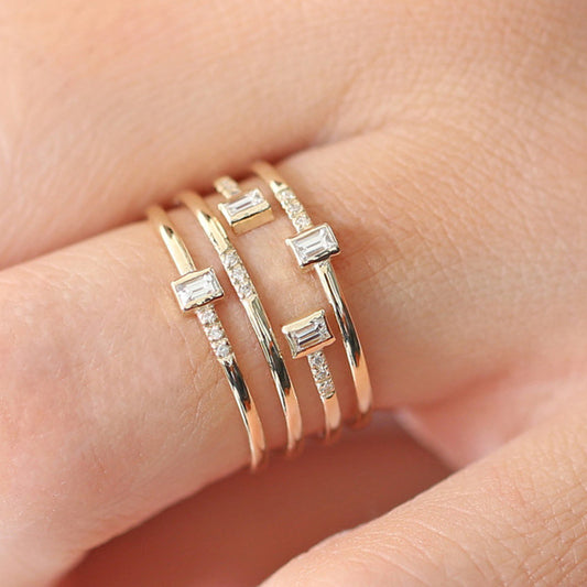 Women’s Silver-Plated Zircon Ring for Parties