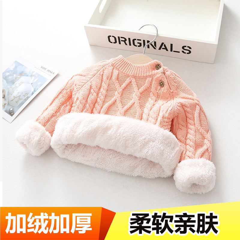 Kids' Thickened Knitted Sweater for Autumn/Winter