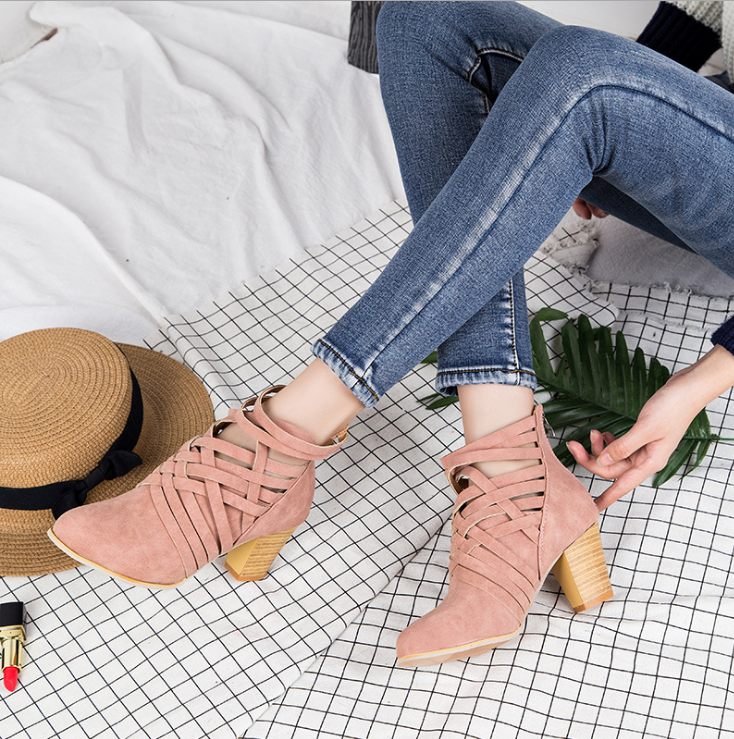 Cutout High Heels and Chunky Women’s Ankle Boots