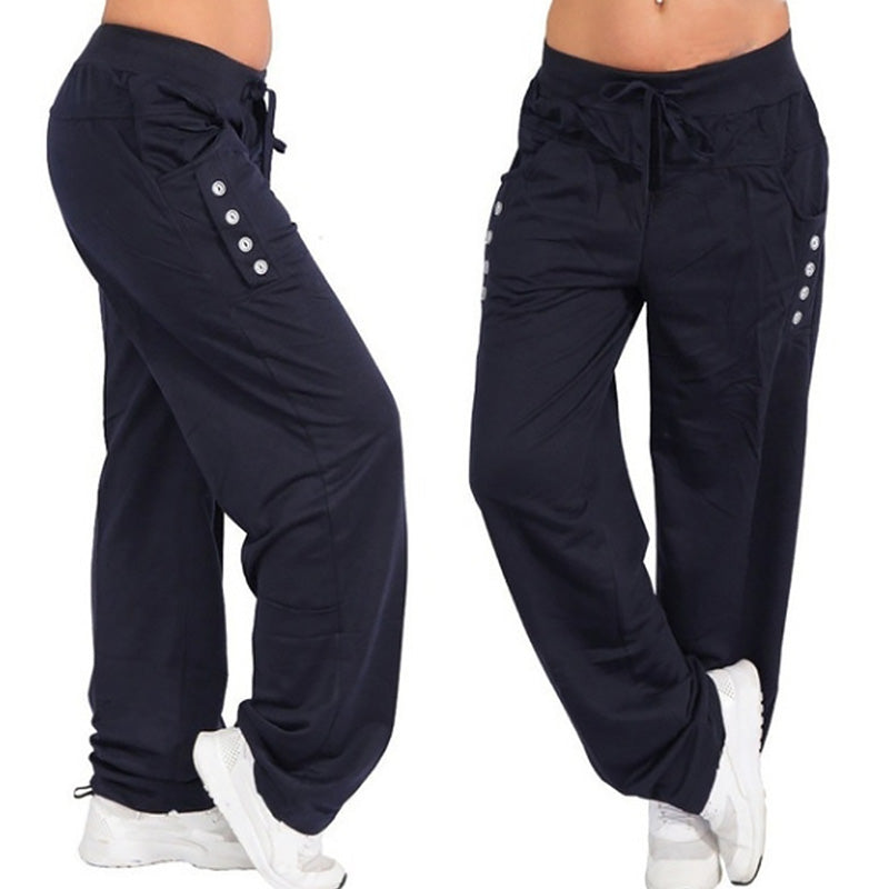 Women’s Solid Color High Waist Loose Joggers Pants
