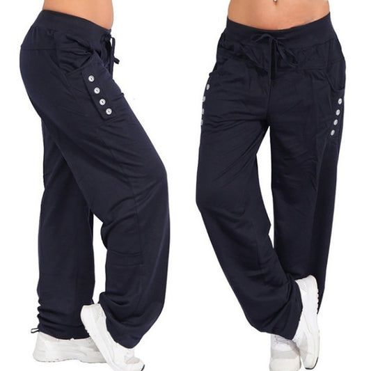 Women’s Solid Color High Waist Loose Joggers Pants