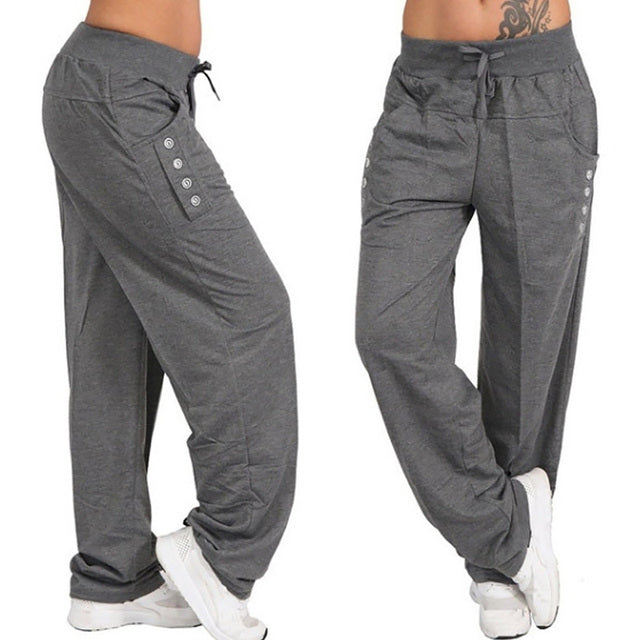 Women’s Solid Color High Waist Loose Joggers Pants