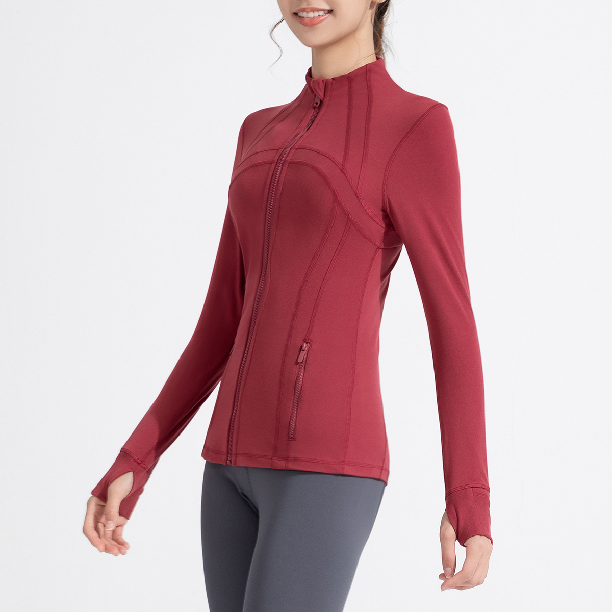 Women’s Stand Collar Zip-Up Sports Jacket