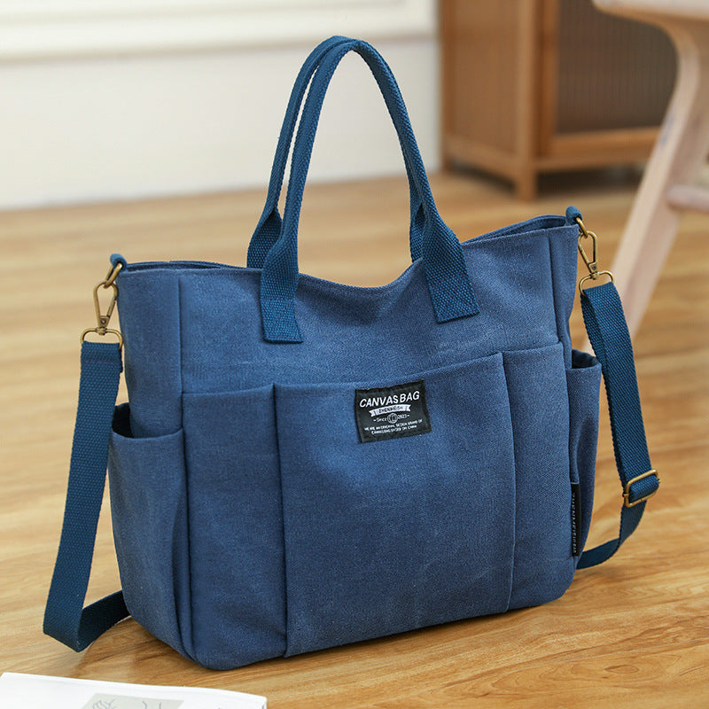Large Capacity Women’s Canvas Tote & Crossbody Bag