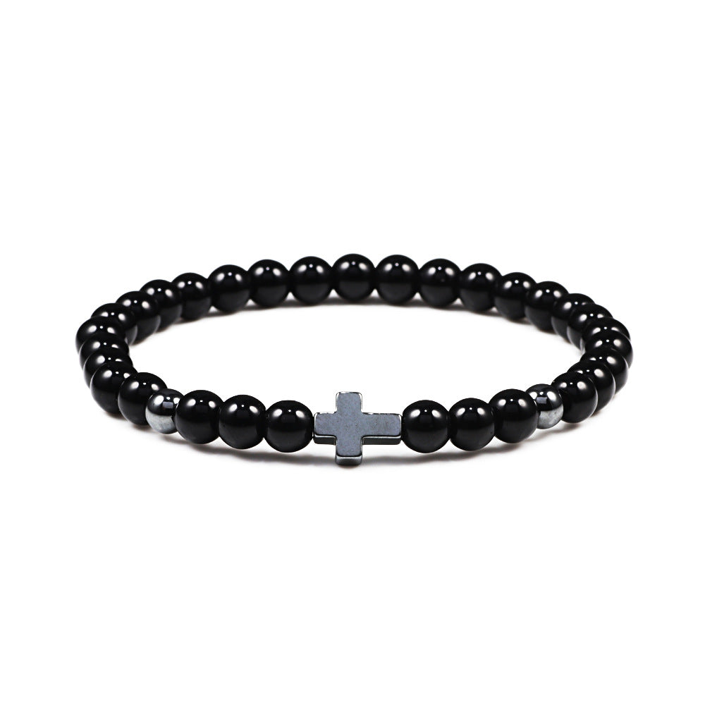 Fashion Hematite Beaded Stretch Bracelet with Turquoise