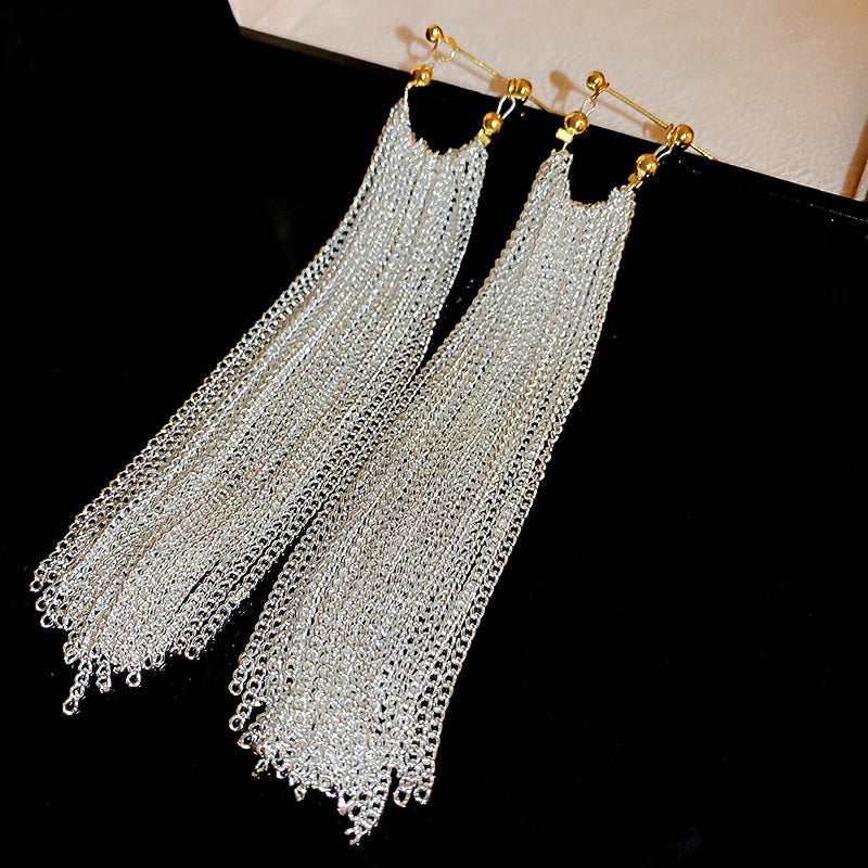 Stylish Heart Star Sequined Tassel Earrings for Women