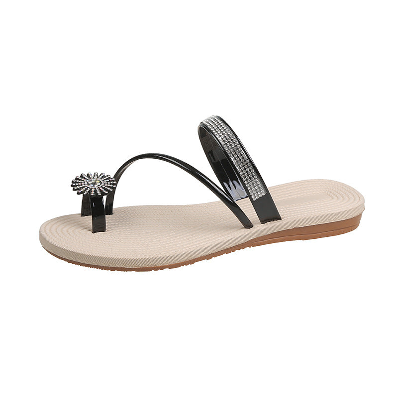 Women’s Casual Flat Strap Elastic Beach Sandals