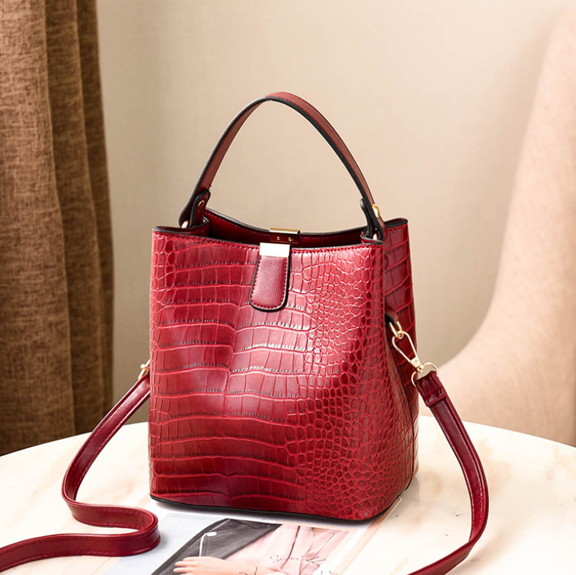 2019 Fashion Casual Women’s Crocodile Bucket Bag