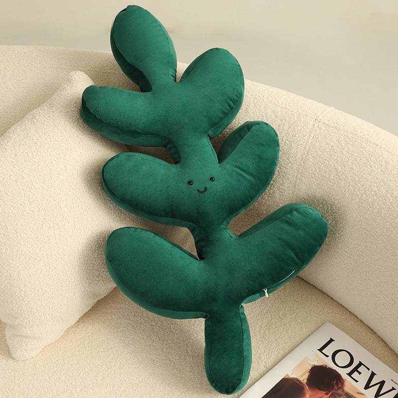Philodendron Green Plant Pillow for Home Decor
