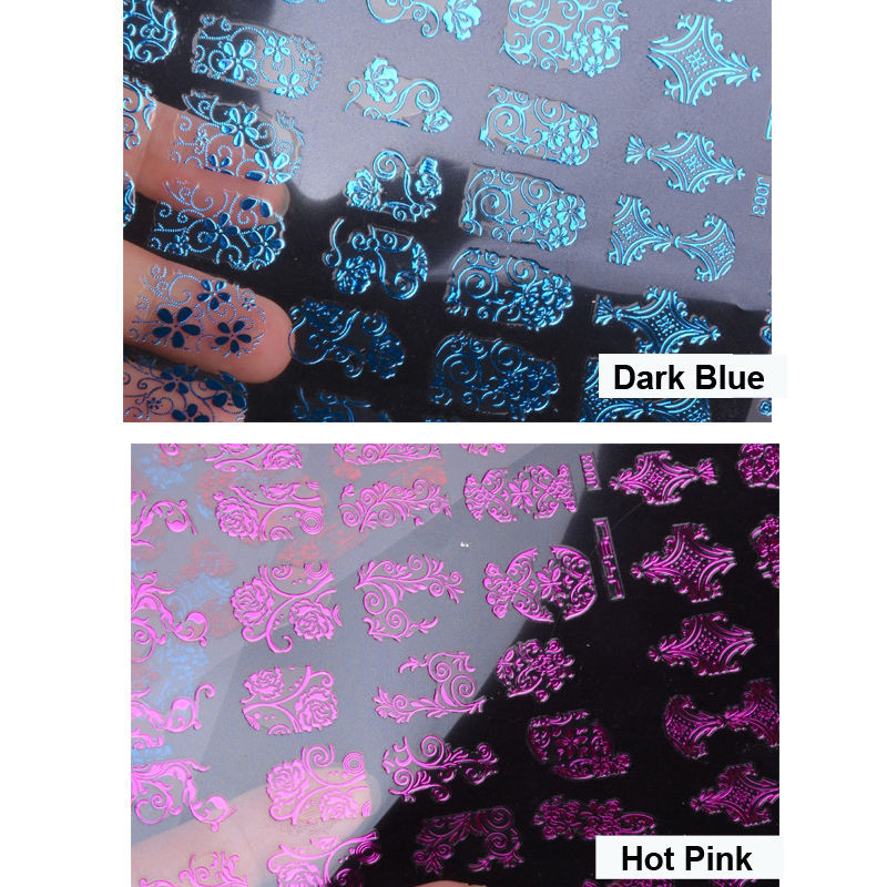 108 Metallic Nail Art 3D Stickers for Manicure