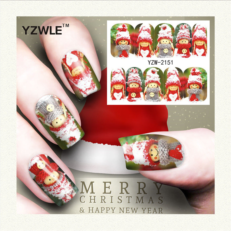 Nail Stickers Water Transfer for Winter Christmas Decor