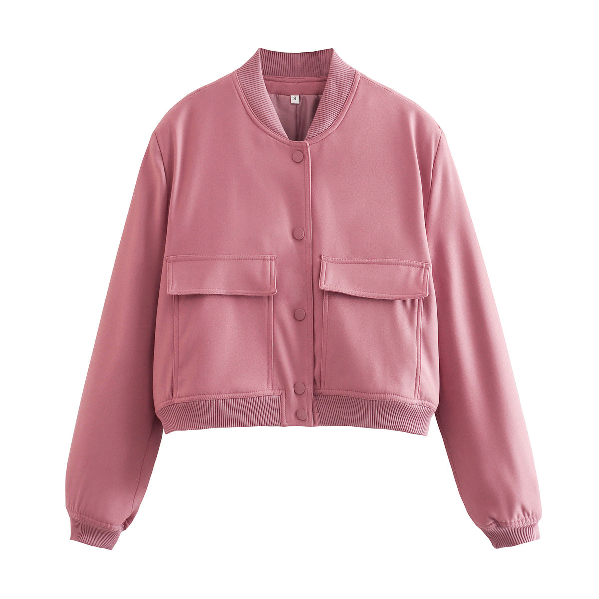 Women’s Jacket with Stand Collar and Pockets (A19621)
