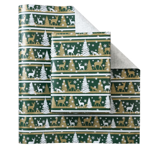 STYPOP Christmas Wrapping Paper 17 Inch X 33 Feet Christmas Rolls Christmas Tree and Deer Print Wrapping Paper for Kids Gift Wrapping Christmas Family Party Christmas Tree Decorations
