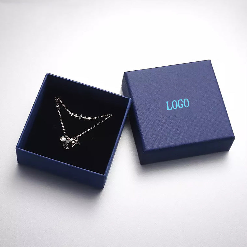 Swarovski Crystal Fashion Layered Star & Moon Necklace