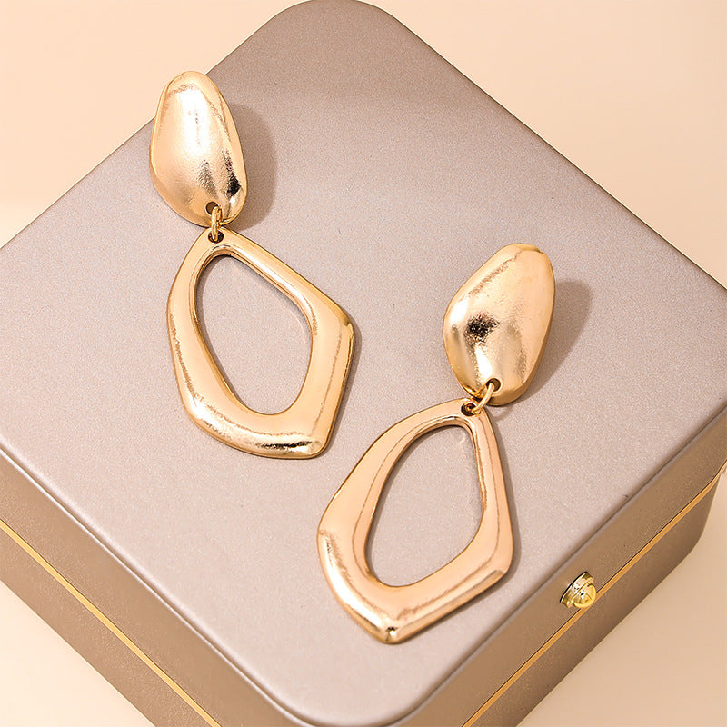 Trendy Geometric Long Oval Earrings for Women