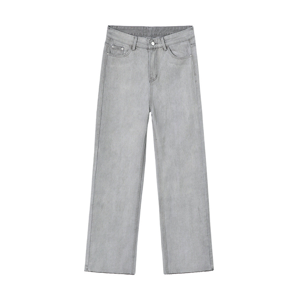 Men's Distressed Loose Fit Washed Jeans