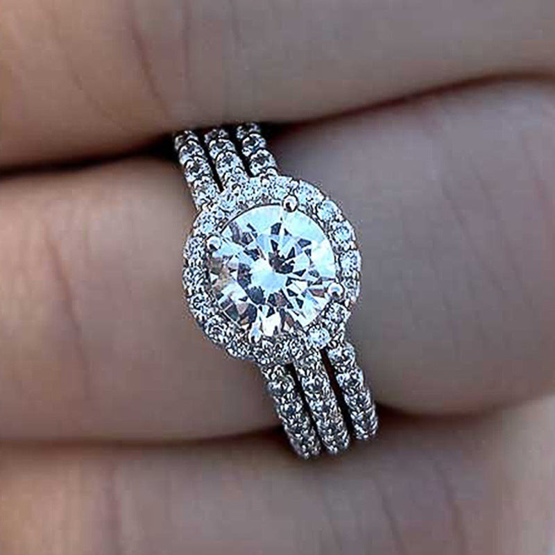 Simple Geometric Zircon Ring for Women’s Fashion