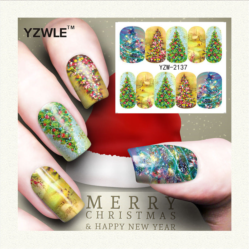 Nail Stickers Water Transfer for Winter Christmas Decor