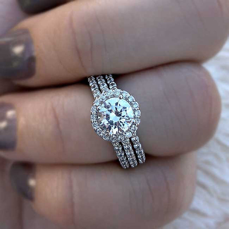 Simple Geometric Zircon Ring for Women’s Fashion