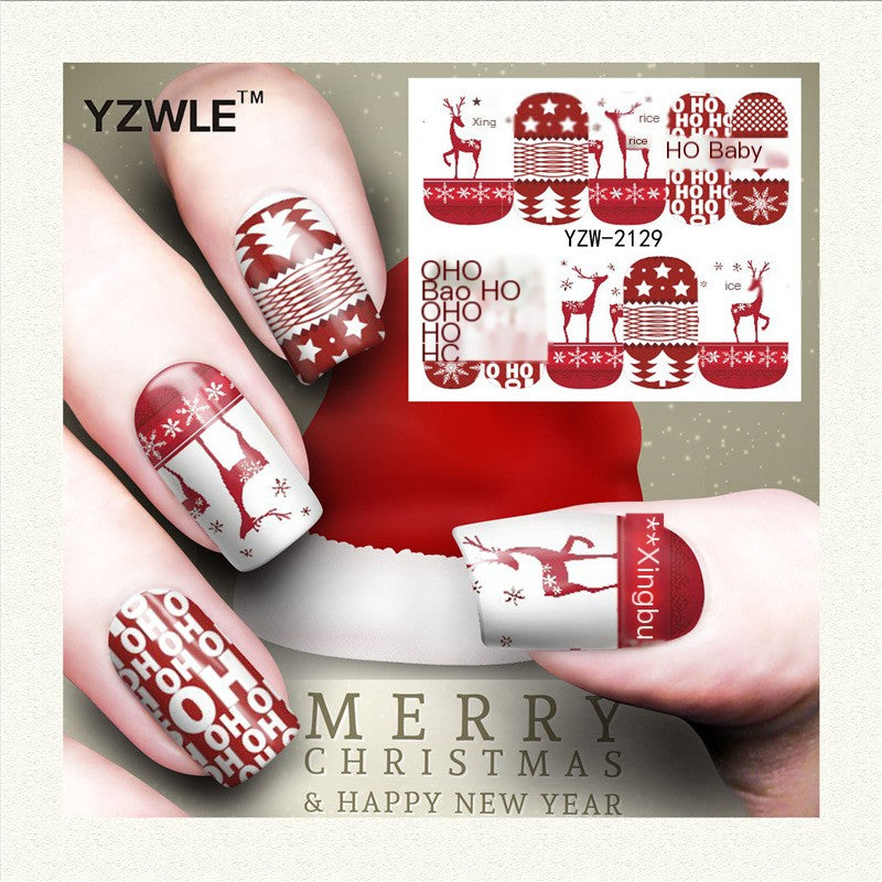 Nail Stickers Water Transfer for Winter Christmas Decor