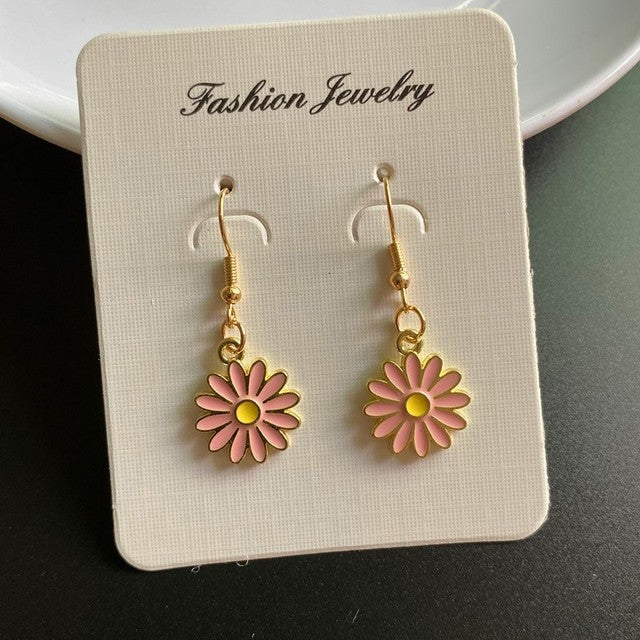 Korean Fashion Sunflower Necklace and Earring Set for Girls