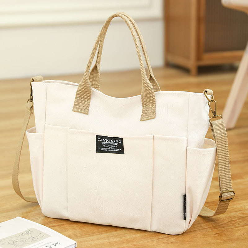 Large Capacity Women’s Canvas Tote & Crossbody Bag
