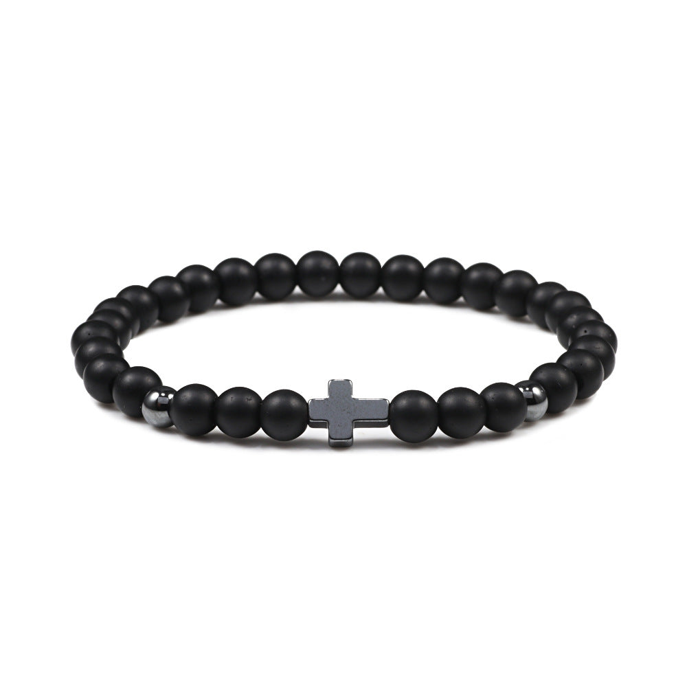 Fashion Hematite Beaded Stretch Bracelet with Turquoise