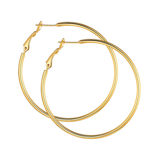 Gold Hoop Earrings Womens Jewelry Circle Round Hoop Earrings 18K Gold Plated Ear Rings for Women