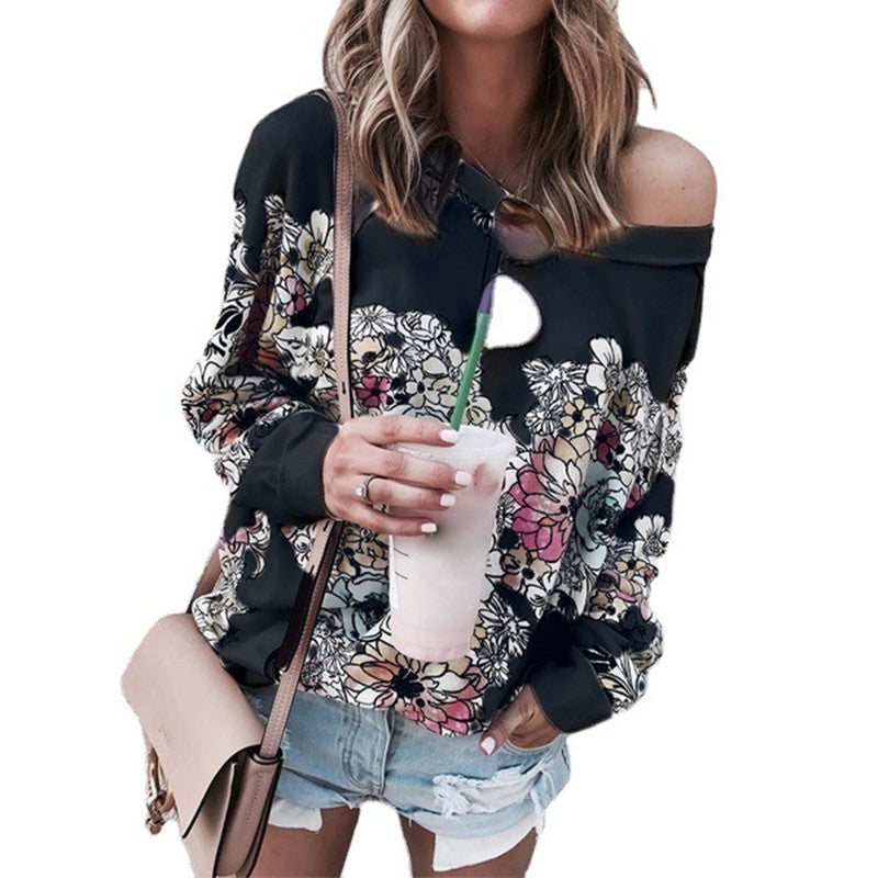 Women’s Printed Long Sleeve Sweatshirt Jacket