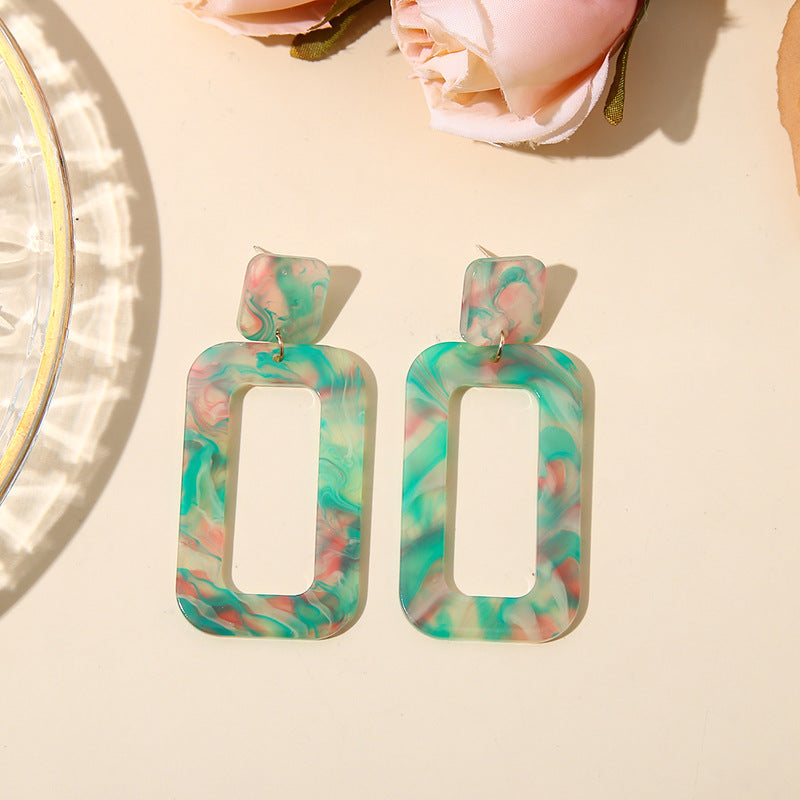 Geometric Acrylic Circle Earrings for Women’s Fashion