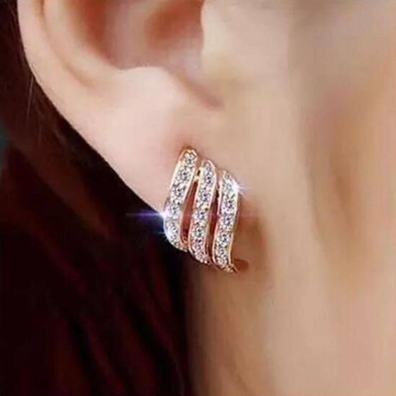 Feather Diamond Stud Earrings