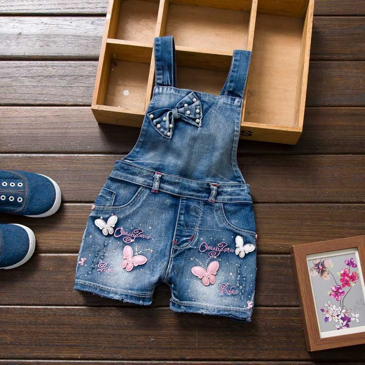 American Style Girl Faded Jeans Jumpsuit