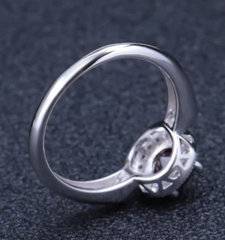 925 Silver Pomegranate Inlaid Ring