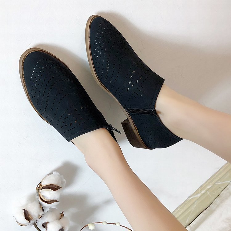Women’s Plus Size Laser Cut Breathable Ankle Sandals